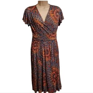 GRECERELLE Spring Summer Dress‎ for Women Casual Ruffle Short Sleeve Wrap V-Neck